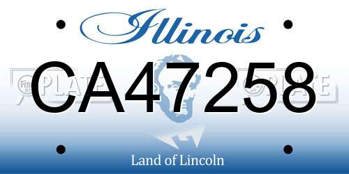 CA47258 Illinois License Plate