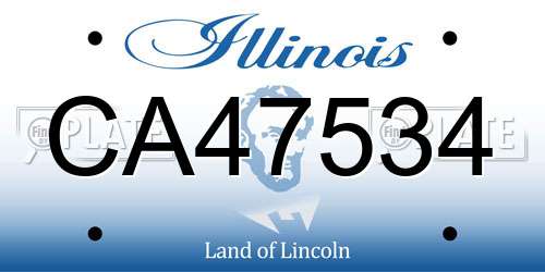 CA47534 Illinois License Plate
