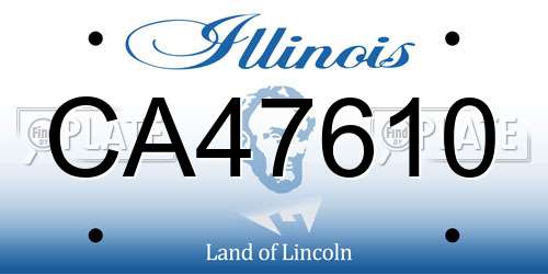 CA47610 Illinois License Plate