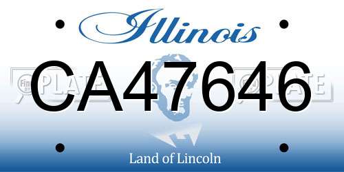 CA47646 Illinois License Plate