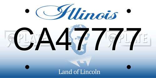 CA47777 Illinois License Plate