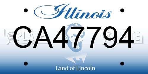 CA47794 Illinois License Plate