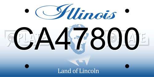 CA47800 Illinois License Plate