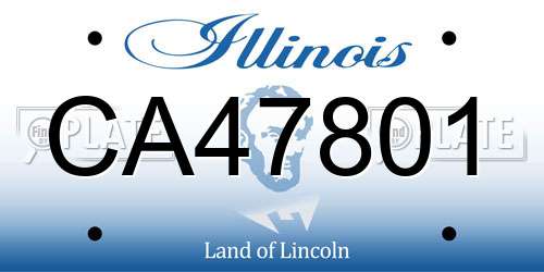 CA47801 Illinois License Plate