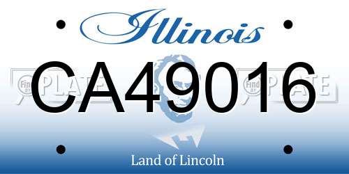 CA49016 Illinois License Plate