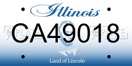 CA49018 Illinois License Plate