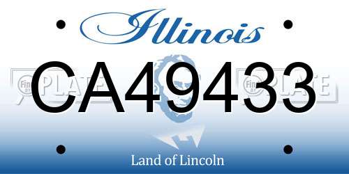 CA49433 Illinois License Plate