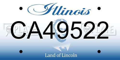 CA49522 Illinois License Plate