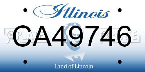 CA49746 Illinois License Plate