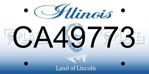 CA49773 Illinois License Plate
