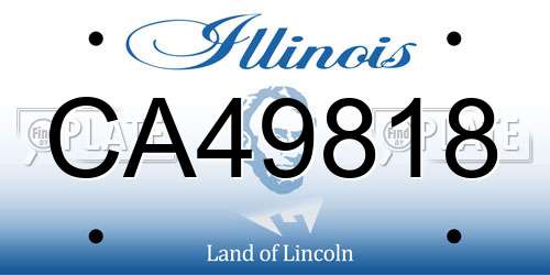 CA49818 Illinois License Plate