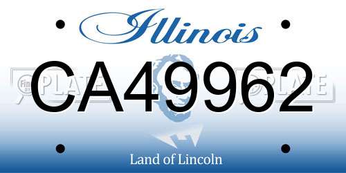 CA49962 Illinois License Plate