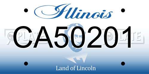 CA50201 Illinois License Plate