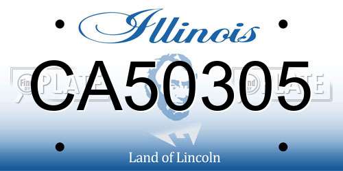 CA50305 Illinois License Plate