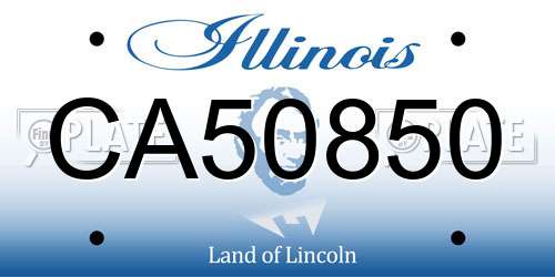 CA50850 Illinois License Plate