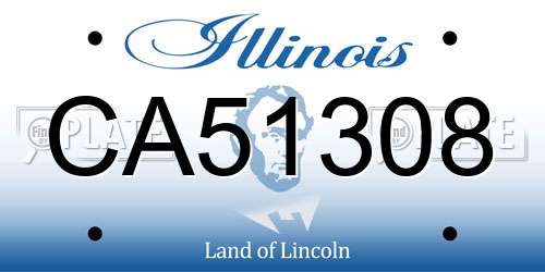 CA51308 Illinois License Plate