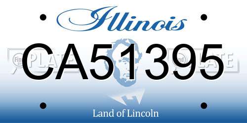 CA51395 Illinois License Plate