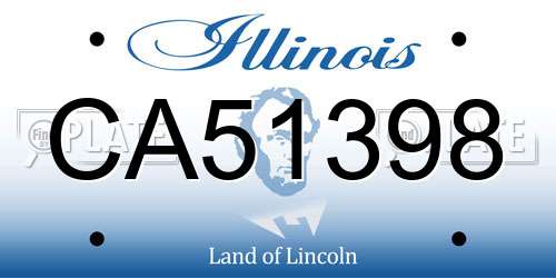CA51398 Illinois License Plate
