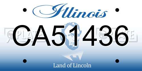 CA51436 Illinois License Plate