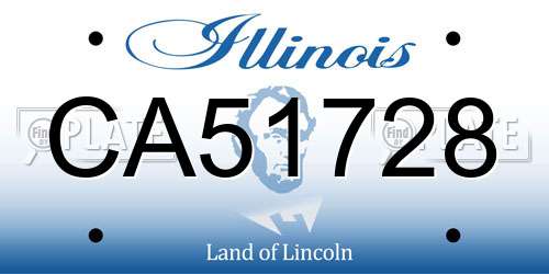 CA51728 Illinois License Plate