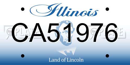 CA51976 Illinois License Plate
