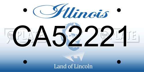 CA52221 Illinois License Plate