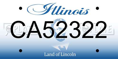 CA52322 Illinois License Plate