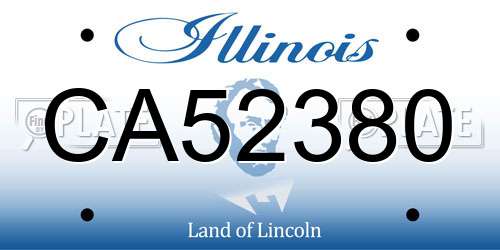 CA52380 Illinois License Plate