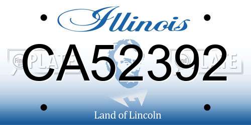 CA52392 Illinois License Plate