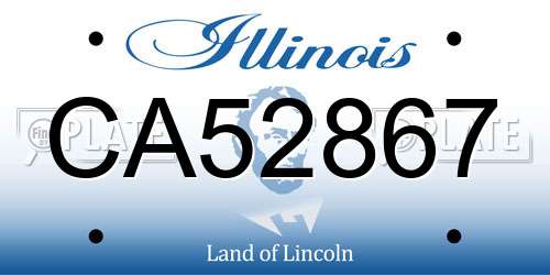 CA52867 Illinois License Plate