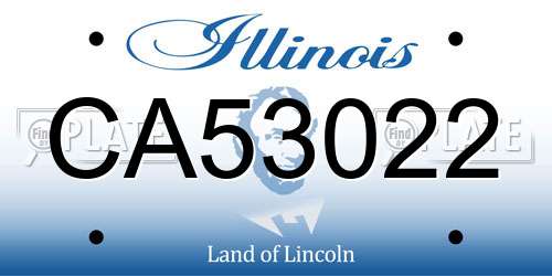 CA53022 Illinois License Plate