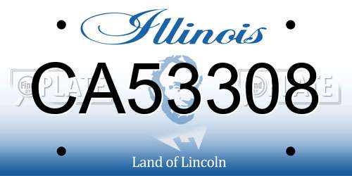 CA53308 Illinois License Plate