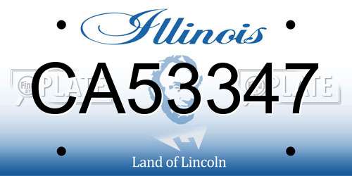 CA53347 Illinois License Plate