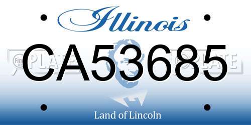 CA53685 Illinois License Plate