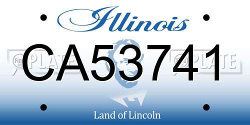 CA53741 Illinois License Plate