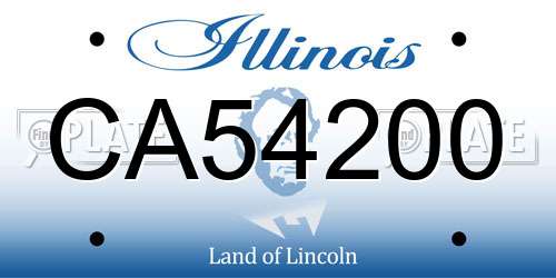 CA54200 Illinois License Plate