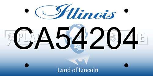 CA54204 Illinois License Plate