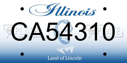 CA54310 Illinois License Plate
