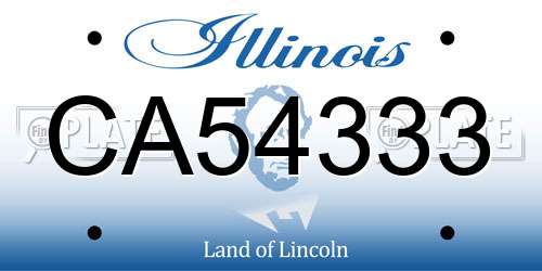 CA54333 Illinois License Plate