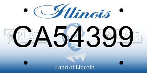 CA54399 Illinois License Plate