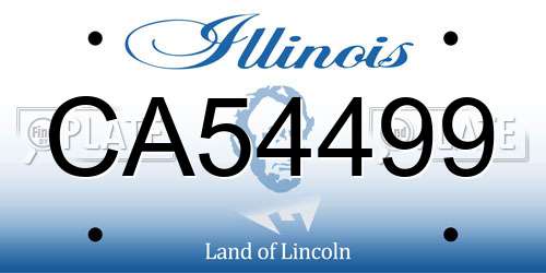 CA54499 Illinois License Plate