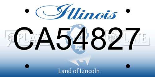 CA54827 Illinois License Plate