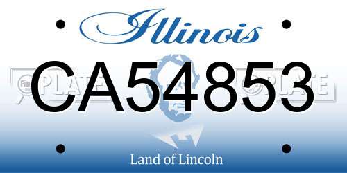 CA54853 Illinois License Plate