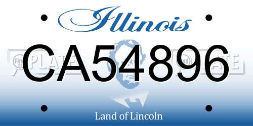 CA54896 Illinois License Plate