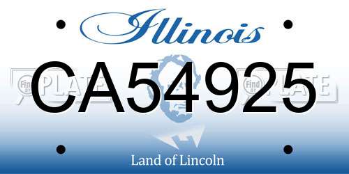 CA54925 Illinois License Plate