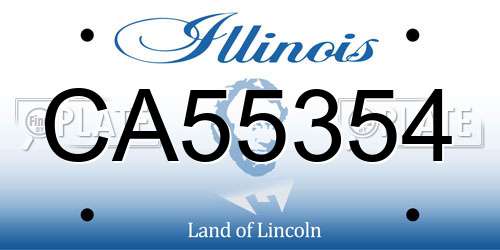 CA55354 Illinois License Plate