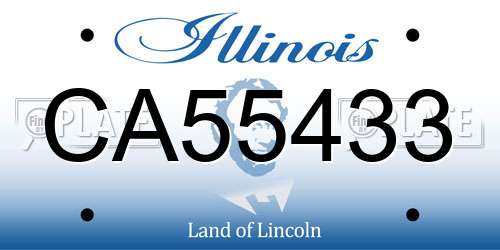 CA55433 Illinois License Plate