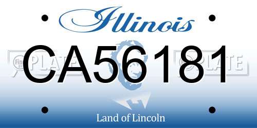 CA56181 Illinois License Plate