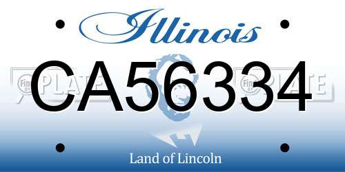 CA56334 Illinois License Plate