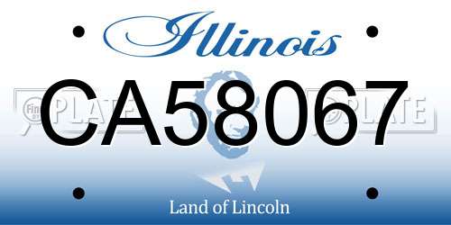 CA58067 Illinois License Plate
